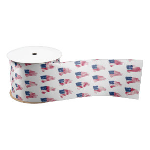 Lazo De Raso Bandera estadounidense Satin Ribbon
