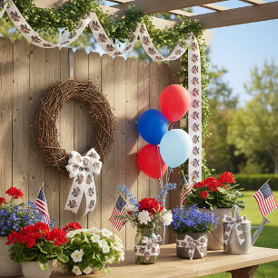 Lazo De Raso bandera grunge de América y águila