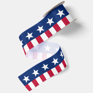 Lazo De Raso Bandera Patriótica de EE. UU. Estrellas y Franjas