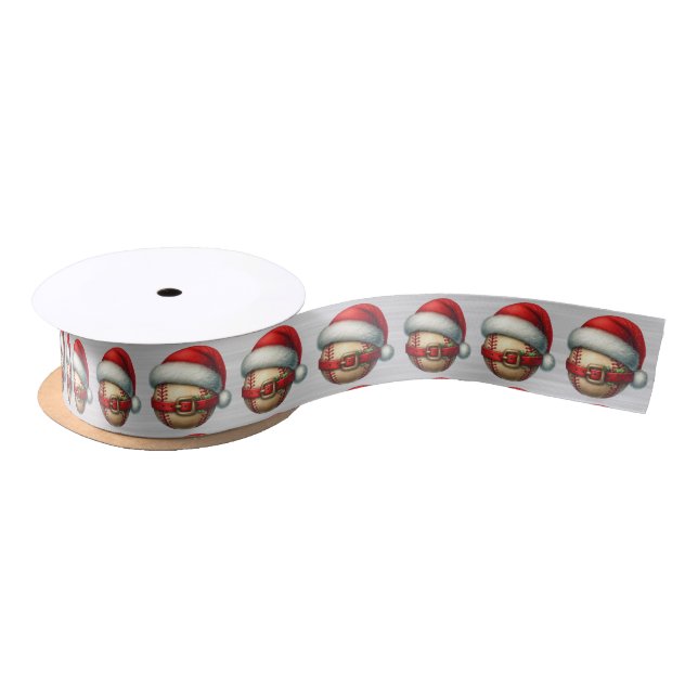 Lazo De Raso Baseball Lovers Christmas Ribbon (Carrete)