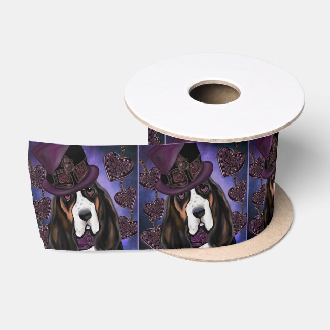 Lazo De Raso Basset Hound STEAMPUNK (Carrete)