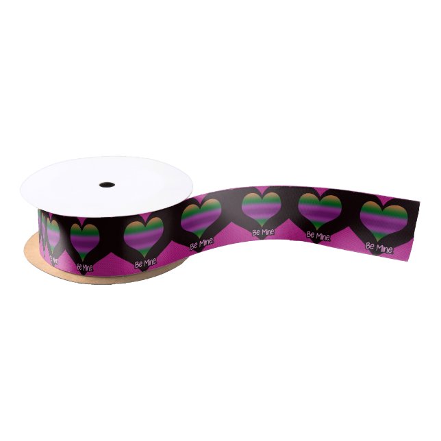 Lazo De Raso Be Mine Valentine Purple Heart (Carrete)