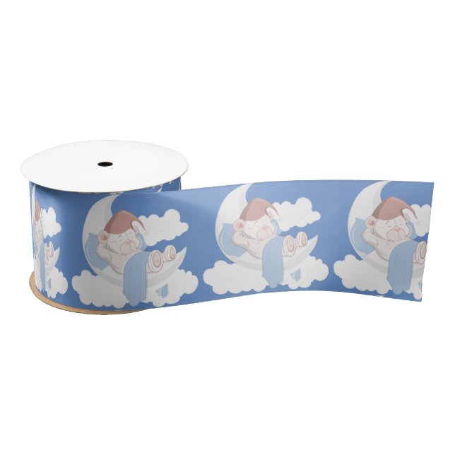 Lazo De Raso Bear Dormido En La Luna (Carrete)