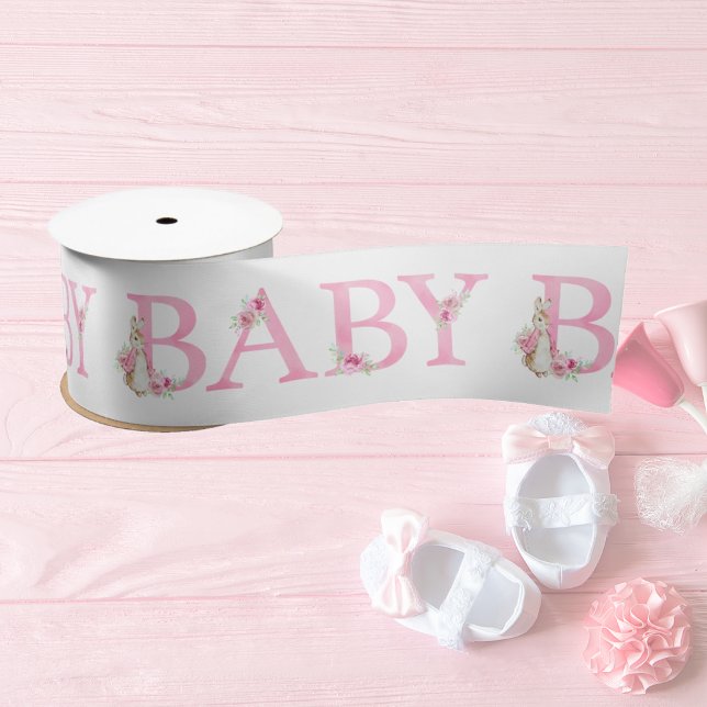 Lazo De Raso Beatrix Potter Bunny Rabbit Pink Baby Shower (Subido por el creador)
