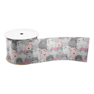 Lazo De Raso Bebé cutáneo Hippo Ribbon