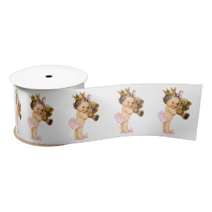 Lazo De Raso Bebé Princesa Oso de Peluche Baby Shower