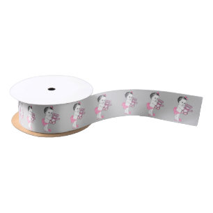 Lazo De Raso Bebé Rosa Niña Vintage Bebé Ducha