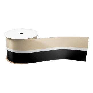Lazo De Raso Beige y Black Striped Minimalista Vintage elegante