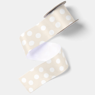 Lazo De Raso Beige y lunares blancos elegante retro