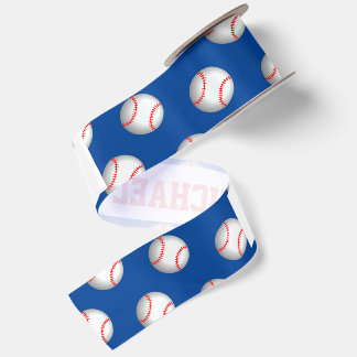 Lazo De Raso Béisbol Blanco Personalizado con Costura Roja