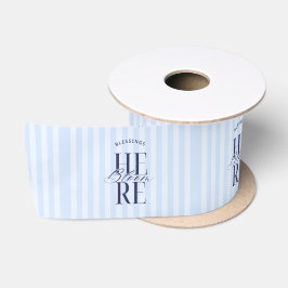 Lazo De Raso Bendiciones florecen aquí | Azul Bebé Regalo de Ab