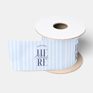 Lazo De Raso Bendiciones florecen aquí Azul Bebé Regalo de Ab