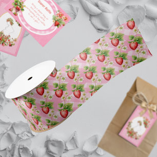 Lazo De Raso Berry Sweet Pink Gingham Shower