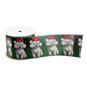 Lazo De Raso Bichon Frise Dog Holiday. Navidades divertidos