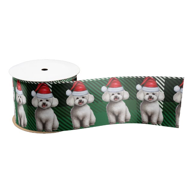 Lazo De Raso Bichon Frise Dog Holiday. Navidades divertidos (Carrete)