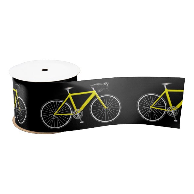 Lazo De Raso Bicicleta amarilla en negro (Carrete)