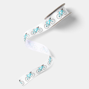 Lazo De Raso Bicicletas Aqua Blue sobre Blanco