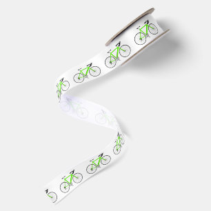 Lazo De Raso Bicicletas neon verdes sobre blanco