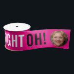 Lazo De Raso Big Eight OH! photo circle pink birthday<br><div class="desc">Bright hot pink and black 80th birthday personalized ribbon. Bright graphic hot pink and black retro style sash customize with your own name and a photo of your birthday girl. Unique design by www.mylittleeden.com on Zazzle.</div>