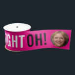 Lazo De Raso Big Eight OH! photo circle pink birthday<br><div class="desc">Bright hot pink and black 80th birthday personalized ribbon. Bright graphic hot pink and black retro style sash customize with your own name and a photo of your birthday girl. Unique design by www.mylittleeden.com on Zazzle.</div>
