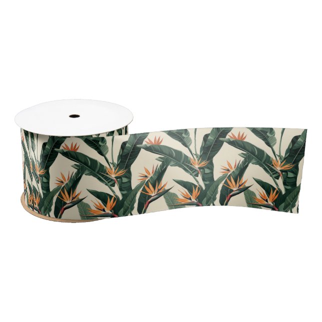 Lazo De Raso Bird of Paradise Botanical Pattern (Carrete)