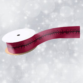 Lazo De Raso Black Barbed Branches on Blood Red Halloween