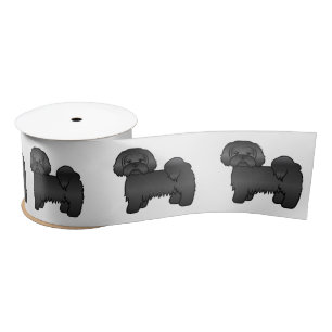Lazo De Raso Black Lhasa Apso Cute Cartoon Dog Ilustracion