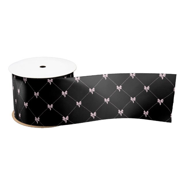 Lazo De Raso Black & Pink Bow Gift Wrapping  (Carrete)