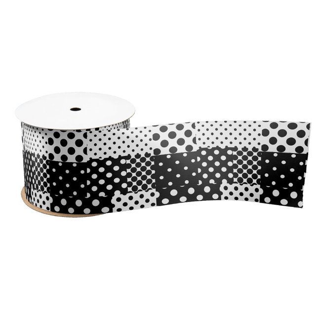 Lazo De Raso Black White Fashion Polka Dots Style Design  (Subido por el creador)