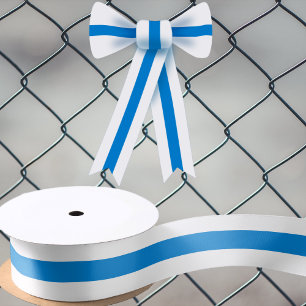 Lazo De Raso Blanco azul blanco