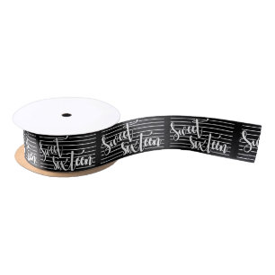 Lazo De Raso Blanco negro   Dulces 16   Birday Satin Ribbon