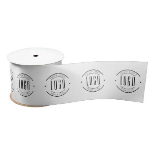 Lazo De Raso Blanco y negro moderno simple añade tu logo