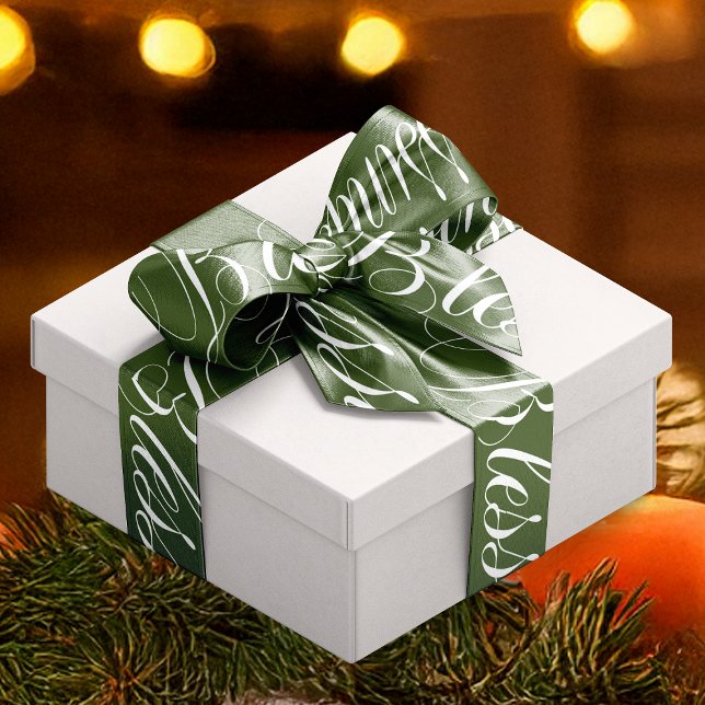 Lazo De Raso Blessing Green White (Blessings Festive Green White Satin Ribbon)