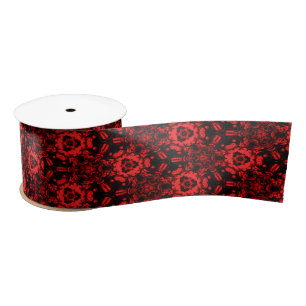 Lazo De Raso Bloque profundo rojo y negro de 3 pulgadas