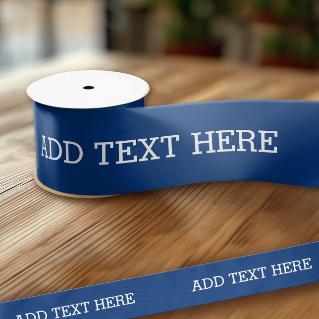 Lazo De Raso Blue Create Your Own - Make It Your Personalizado  (Custom Ribbon - Personalize with your own text)