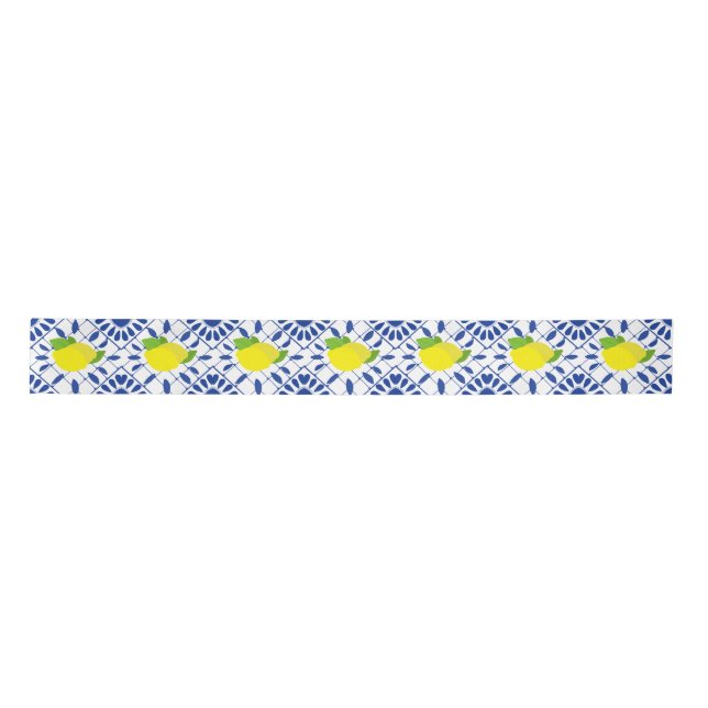 Lazo De Raso Blue Geometric Lemon Tile (Anverso)