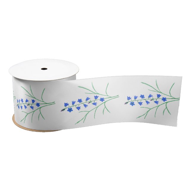 Lazo De Raso Bluebells White Ribbon (Carrete)