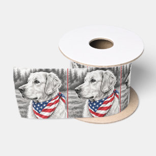 Lazo De Raso Boceto a lápiz de Golden Retriever con bandana de