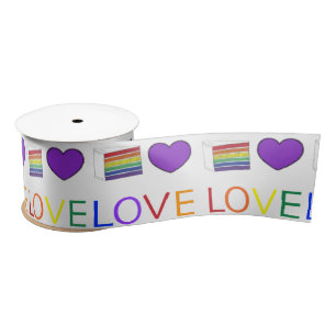 Lazo De Raso Boda arcoiris rebanada de pastel morado Gay LGBT