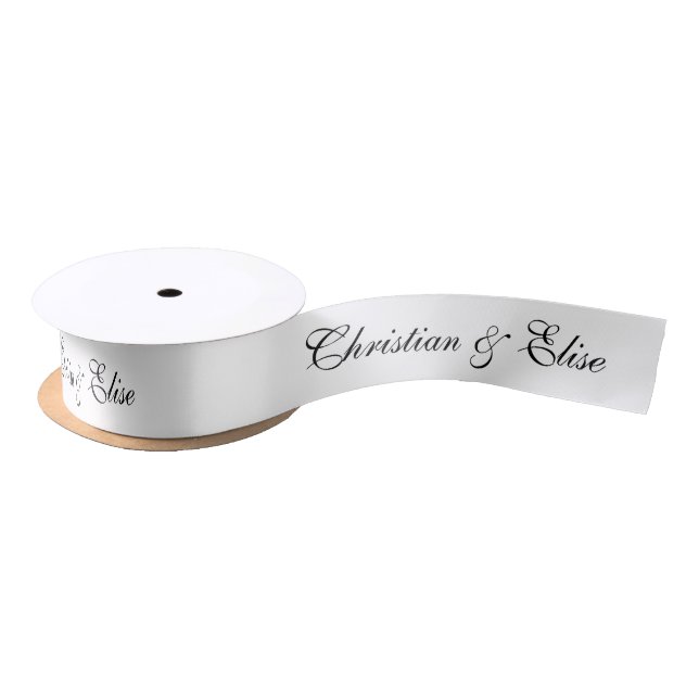 Lazo De Raso Boda Blanca Personalizada (Carrete)
