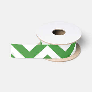 Lazo De Raso Boda Cumpleaños Chevron Verde Oscuro y Blanco