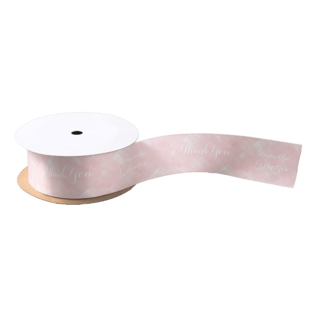 Lazo De Raso Boda de acuarela rosa ruidoso y moderno (Carrete)
