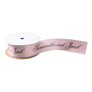 Lazo De Raso Boda de letra elegante rosa claro 