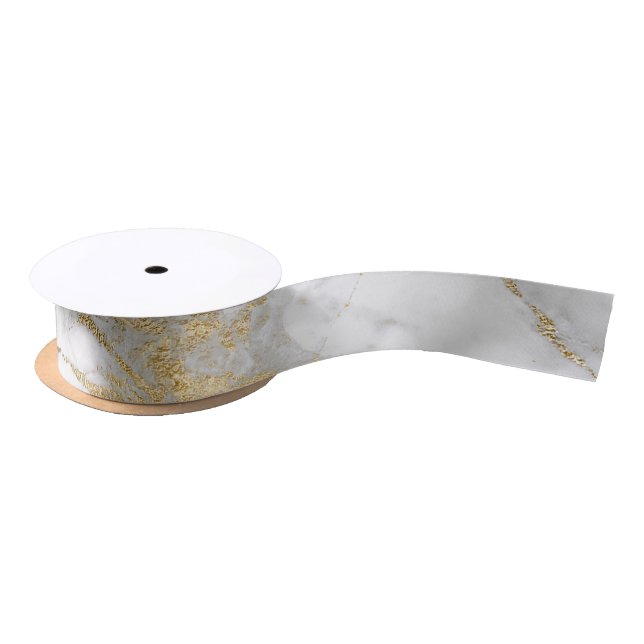 Lazo De Raso boda de mármol blanco dorado Papel de tejidos (Carrete)