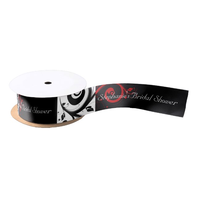 Lazo De Raso Boda de nuez negro rojo invertido (Carrete)