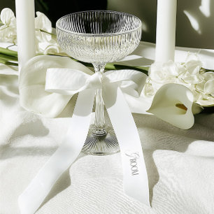 Lazo De Raso Boda del Novio Elegante Inscripción Única Boda