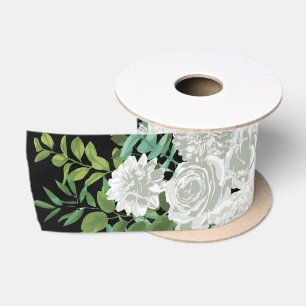 Lazo De Raso Boda floral rosa blanca y negra