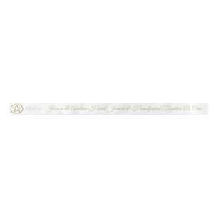 Lazo De Raso Boda personalizada Pentacle Gold Pentacle Pagan Ha