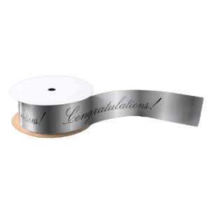 Lazo De Raso Boda satinado plateado