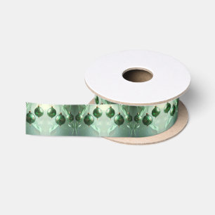 Lazo De Raso Bola de Navidad Verde de Seda para Fiestas
